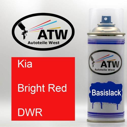 Kia, Bright Red, DWR: 400ml Sprühdose, von ATW Autoteile West.